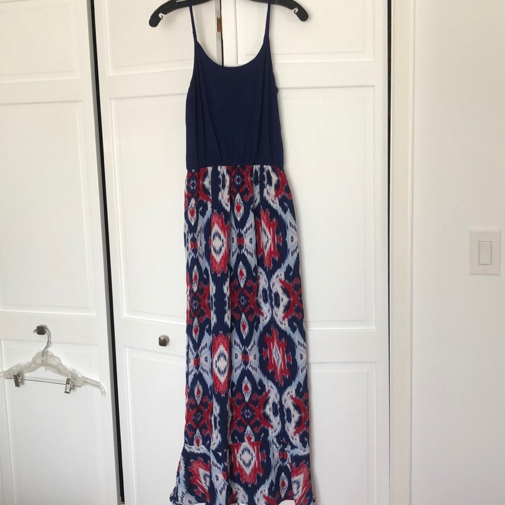 Blue printed maxi dress